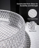 Homary Bathroom Vessel Sink Round Vessel Sink 15.35" x 4.33" Transparent Diamond Shaped Crystal Glass Bathroom Sink