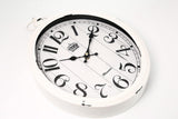 Oval Wall Clock Metal 16 inch Large Battery Operated Retro Wall Clock Old-Fashioned Antique Design Rustic Vintage