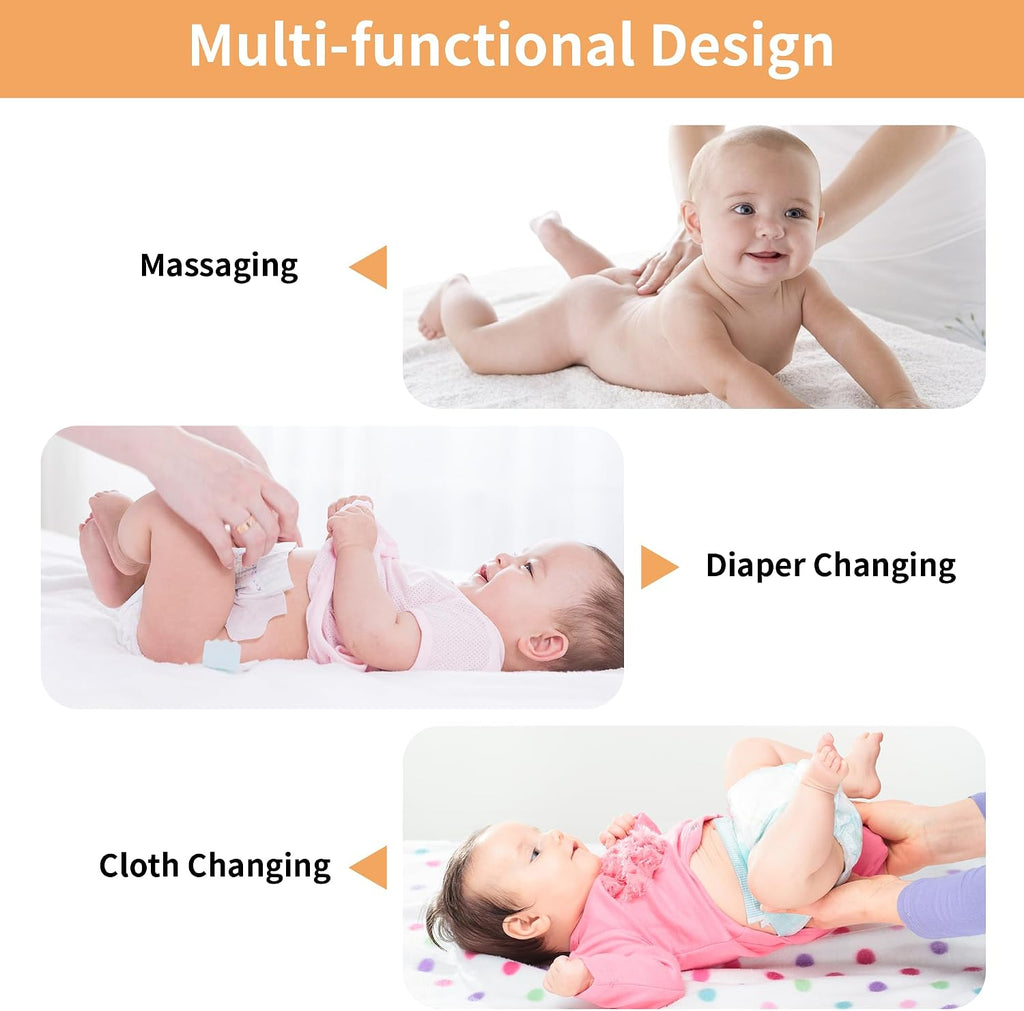 Baby Dresser 35.4"Diaper Changing Station with Changing Table Top Beige