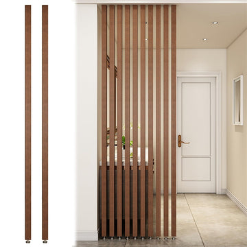 Floor to Ceiling Wooden Slat Room Divider - Modern Hollow Design, and Restaurant Spaces