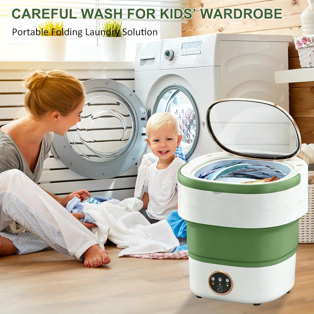 Portable Washing Machine 20L - Small Foldable Washer with Spin Basket, 3 Mode Deep Clean - Mini Laundry Machine for
