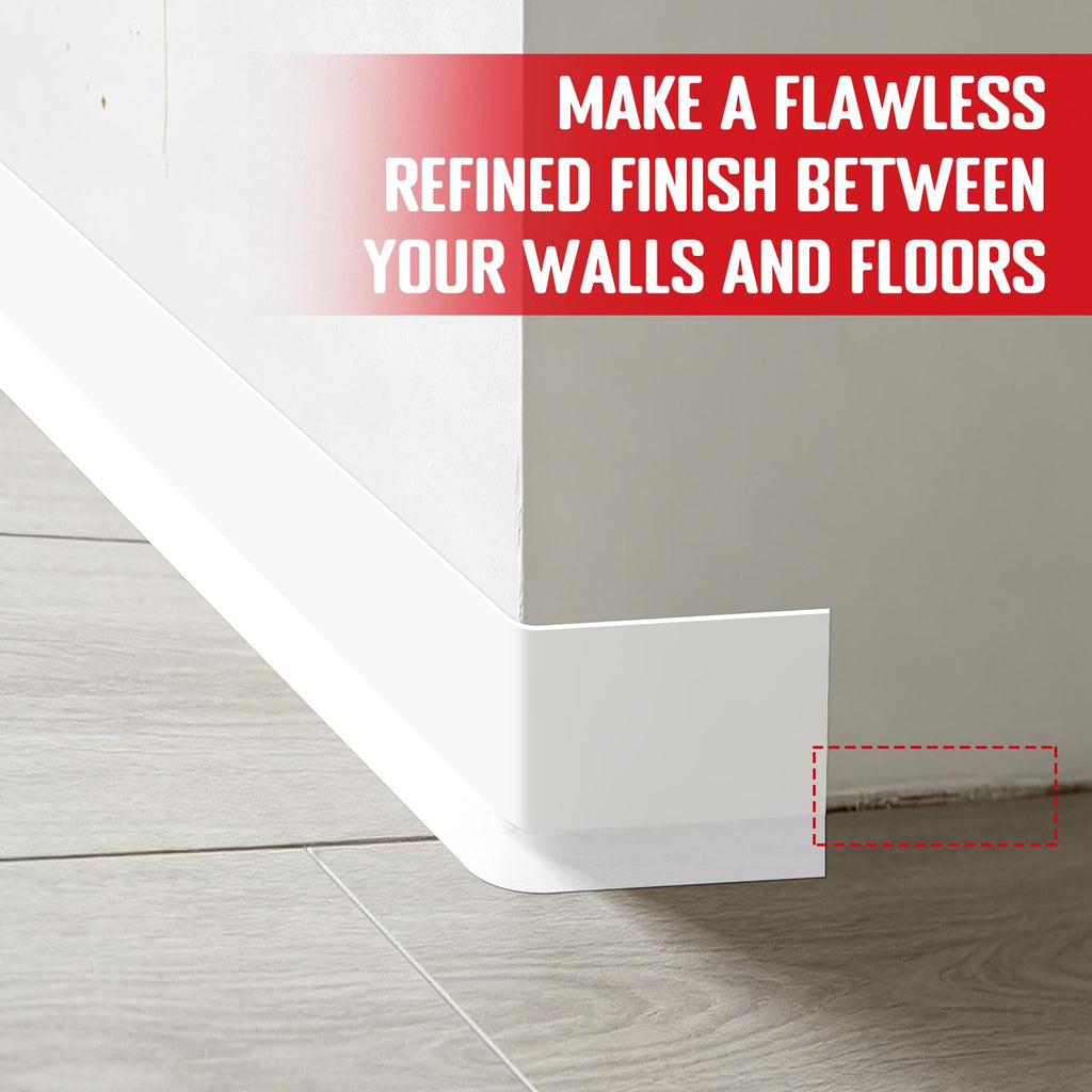 Self-Adhesive Flexible Molding Trim,Waterproof Molding,White,2.79inX40ft