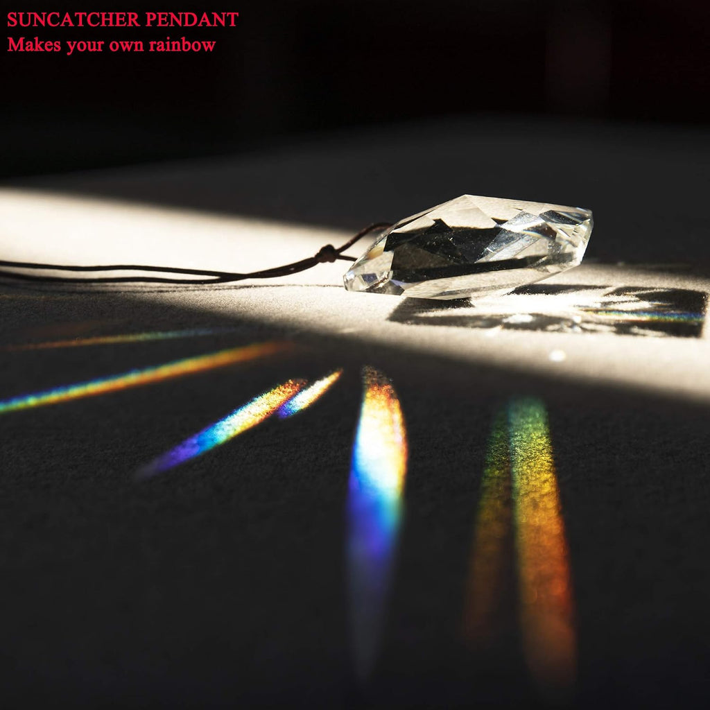 2 Inch Square Clear Crystal Prism Suncatcher, Rainbow Maker - Faceted Crystal Pendant, Chandelier Ornament