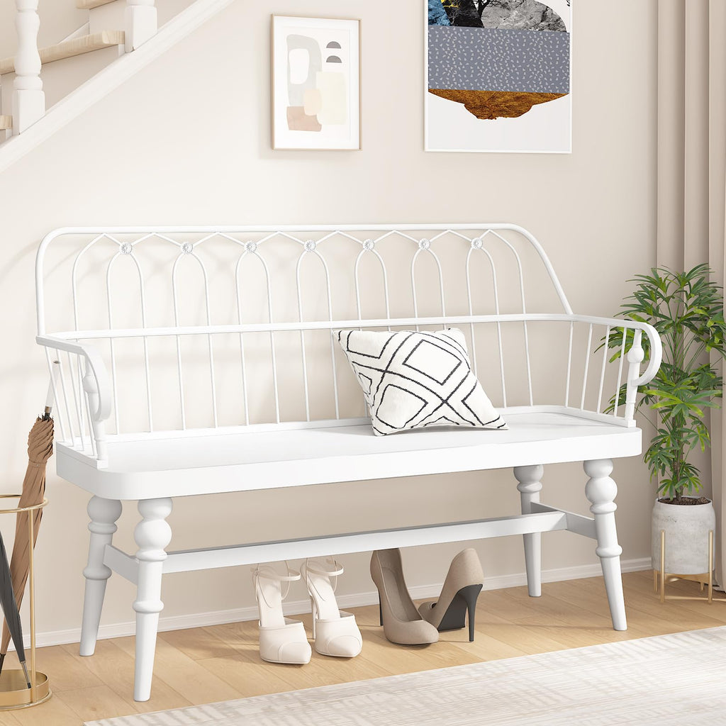 Entryway Bench, Spindle Back Wooden Dinning Bench, Farmhouse Foyer Bench, Dinning Room, Mudroom