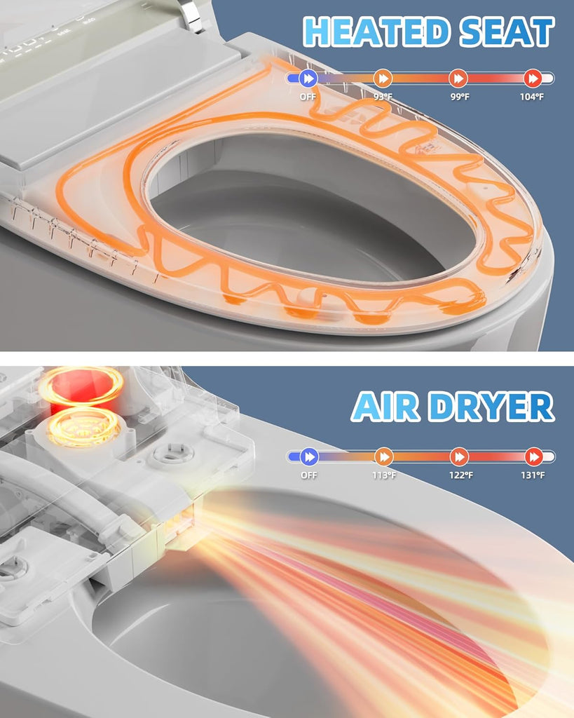 Smart Toilet with Bidet Built In, One Piece Elongated Tankless Japanese Toilet, Auto Open and Close Lid