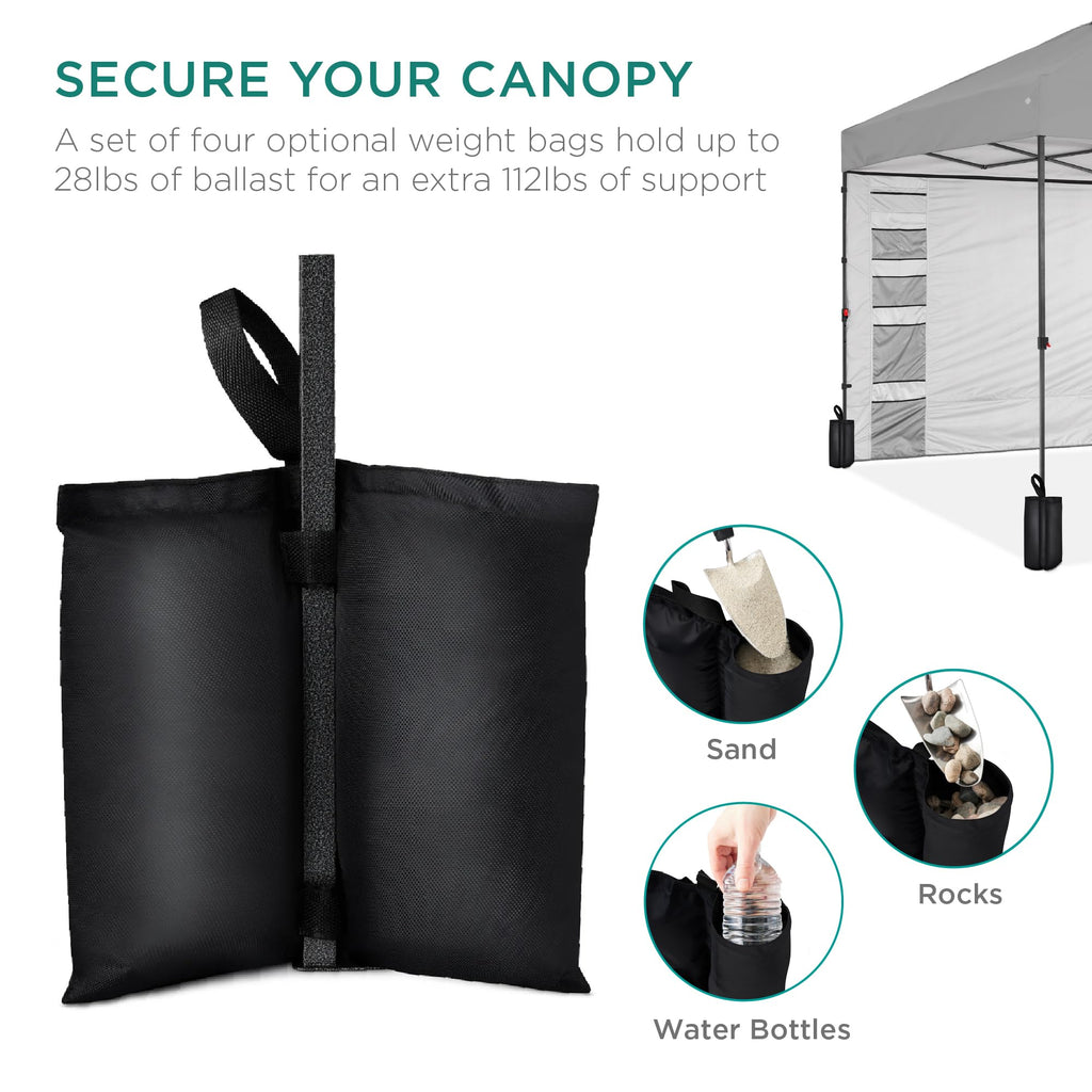 10x10 Pop Up Canopy Tent with Sidewall, Silver