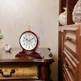 Rnuie Desk Clock for Table Decor, Retro Mantel Clock Battery Operated for Fireplace Mantel, Living Room, Bedroom