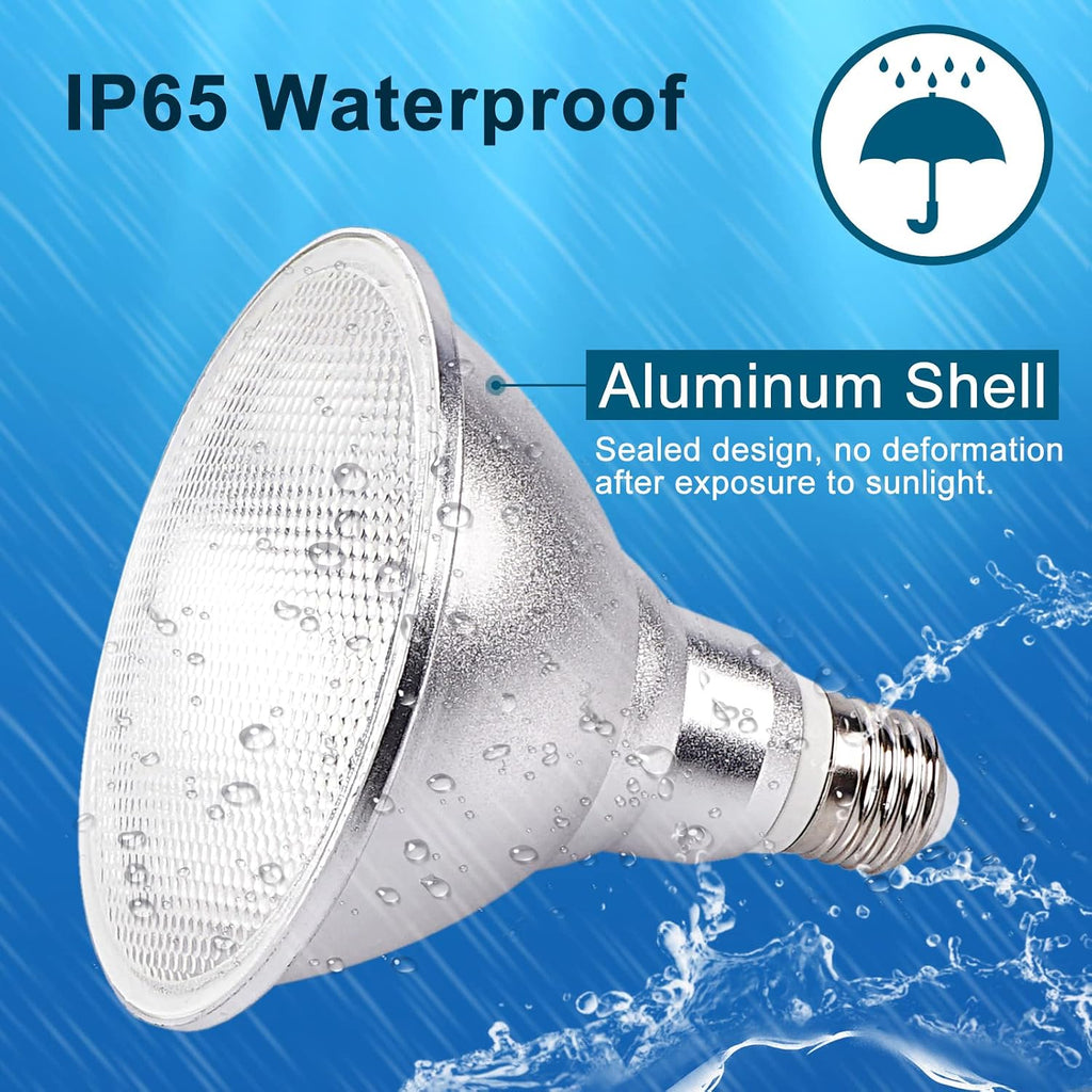 Multicolor LED Par38 Flood Light Bulb Outdoor Waterproof, RGB + Warm White | 3000K 1800LM, 30W=90W, Color Changing
