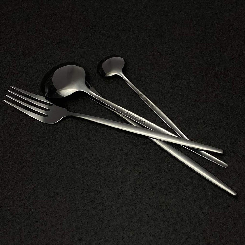 Silverware Set - 30 Piece Family Dinnerware Set - Flatware Set Service For 6 - Green Silver Tableware Sets - Cutlery