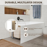 Acrylic Alcove Bathtub 60x30 Inch Rectangular Soaking Tub with Integral Apron Front, Right Drain Glossy White Brushed