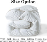 Feather Comforter Twin, Filled with Feather and Downfiber, All Season White Fluffy Duvet Insert