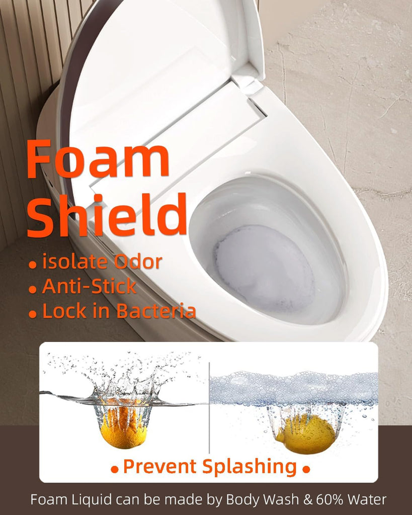 Luxury Smart Toilet with Auto Open/Close, Foam Dispenser, ADA Comfort Height Heated Seat, Warm Water/Dryer