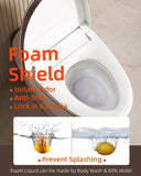 Luxury Smart Toilet with Auto Open/Close, Foam Dispenser, ADA Comfort Height Heated Seat, Warm Water/Dryer
