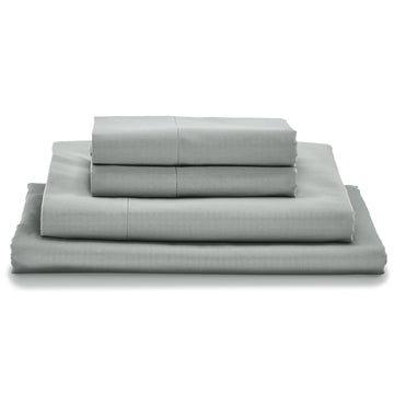 Giza Dreams Bed Sheets, 100% Certified Giza Egyptian Cotton, Deep Pocket, Sateen Weave [Full, Light Gray]