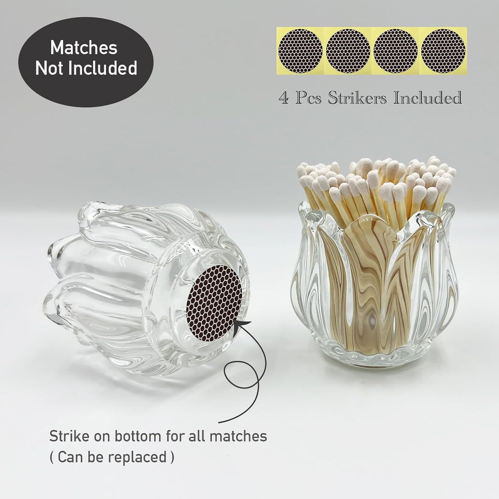 Match Holder with Striker x 4 Match Box Match Jar for Candles