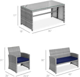 Best Choice Products 4-Piece Outdoor Wicker Patio Conversation Furniture Set for Backyard w/Coffee Table