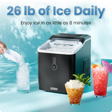 By Nugget Ice Maker Countertop, Pebble Ice Maker Machine, 26 lb in 24 Hours, Ready in 6 Minutes, Removable Ice