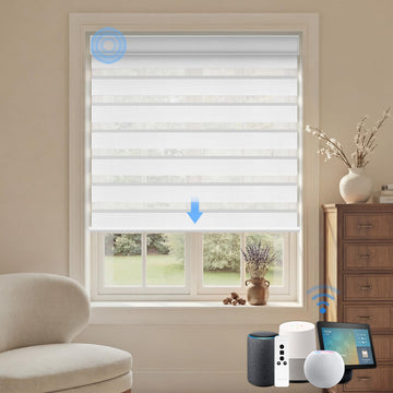 Motorized Zebra Blinds, Automatic Shades for Indoor Windows Work with HomeKit, Alexa, Google Home, Customized