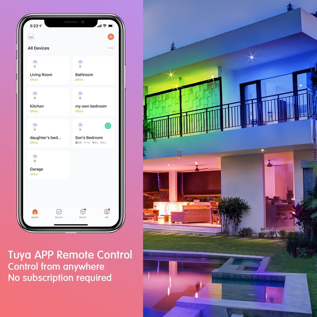 Smart Light Bulbs, Alexa Light Bulb, WiFi Light Bulbs, RGBCW Color Changing Light Bulb A19 9W 800LM, Smart Bulbs that