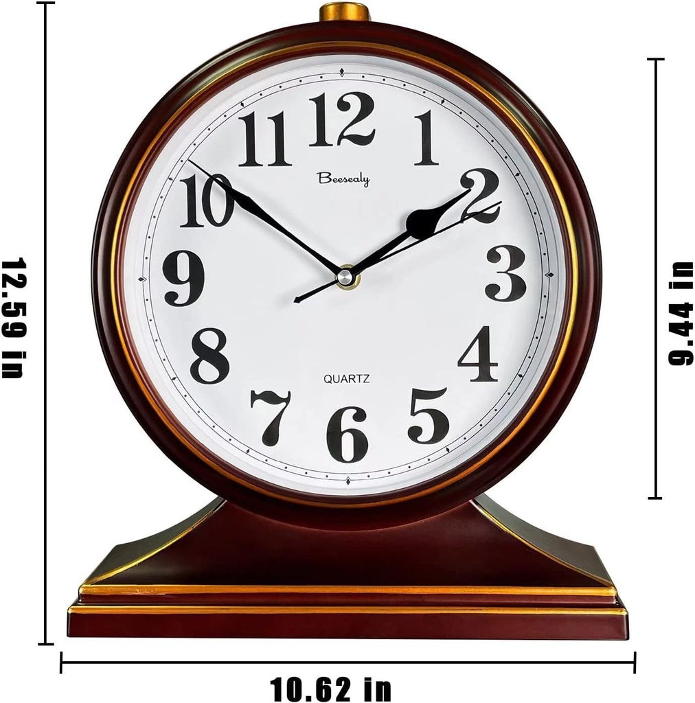 Desk Clocks for Table Decor,Retro Mantel Clock Battery Operated for Fireplace Mantel