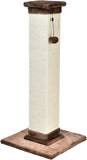 Sturdy Cat Scratching Post for Indoor Cats & Kittens, Classic Single Post with Sisal Rope, Jute Fiber, Wood Base