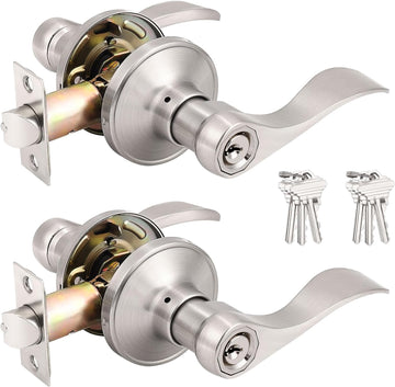 (2 Pack Wave Style Keyed Alike Entry Levers - Door Lever