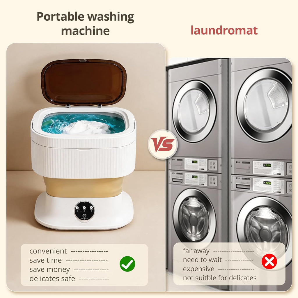 Portable Washing Machine, Mini Washer, 18L Upgraded with Spin Basket, Foldable Design Ideal for Apartment, portable