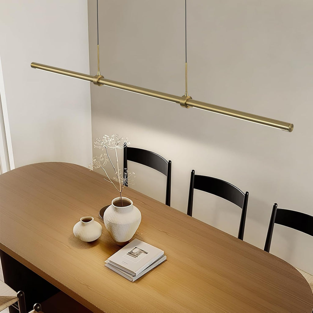 Modern Linear LED Island Light Dimmable LED Chandelier 47.24 in Adjustable Linear Hanging Light Fixture 3000K 20W