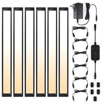 6pack 12inch Dimmable LED Under Cabinet Light Kit, 2700K to 6000K Smart LED Under Counter Lighting Fixture