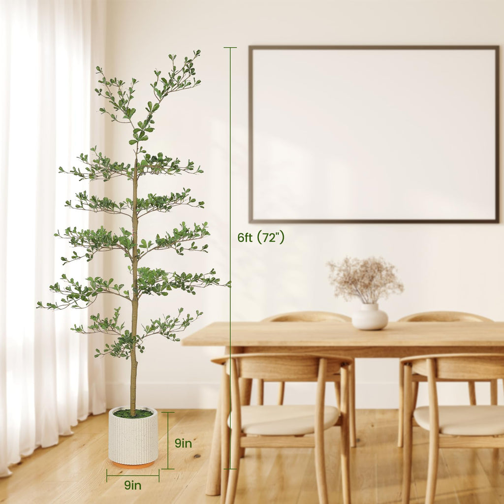 Faux Black Olive Tree 6ft with Planter - Artificial Shady Lady Tree
