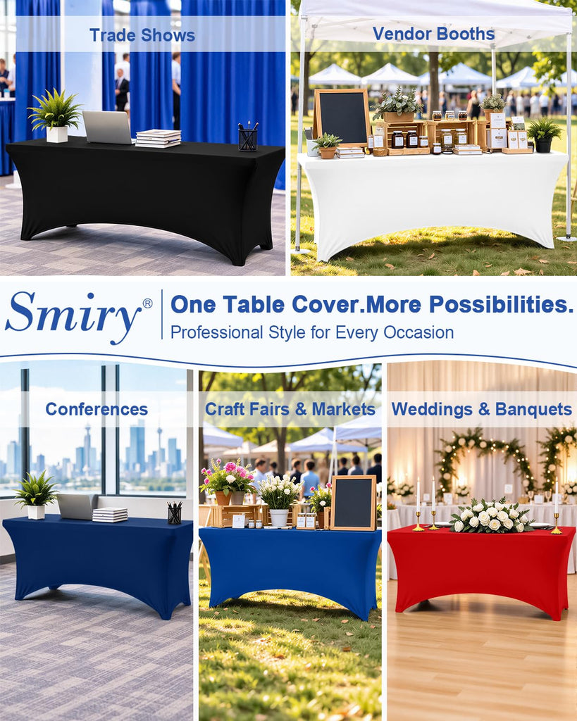 2 Pack Spandex Table Cloth 36x36in, Elastic Fitted Navy Tablecloth