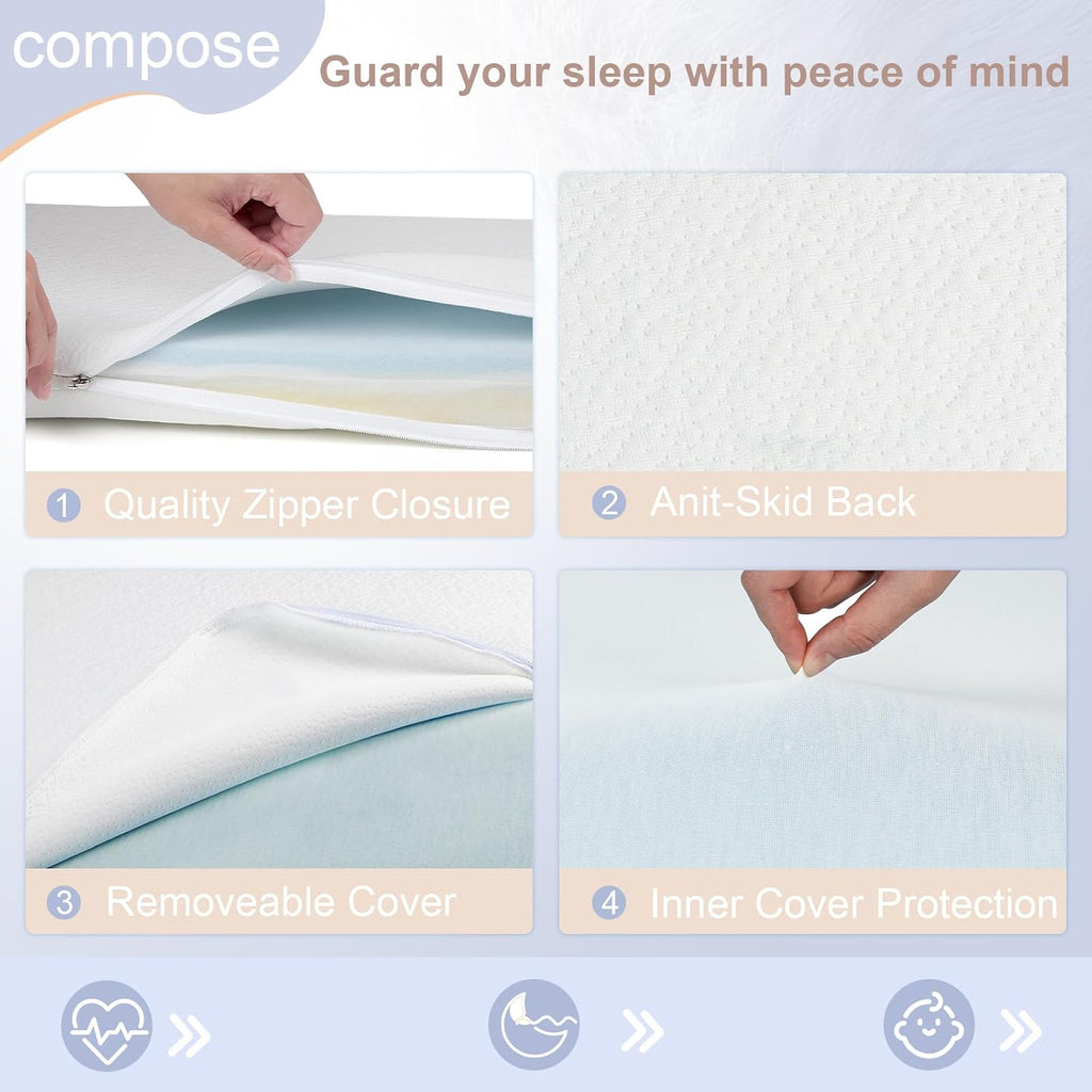 Baby Bassinet Mattress Pad, 32" x 22" Dual Sided Comfort Gel Memory Foam Mattress with Removable Soft Tencel Cover