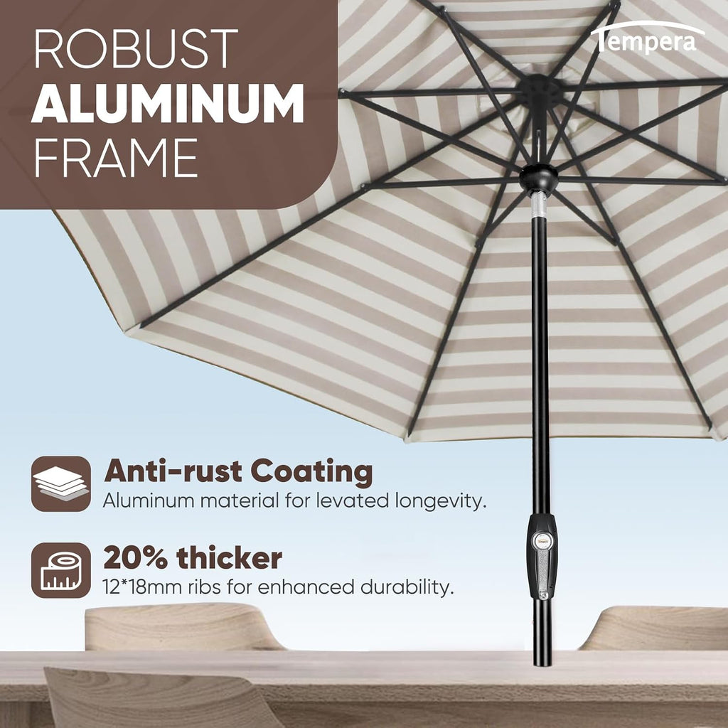 Patio Market Outdoor Table Umbrella with Auto Tilt and Crank