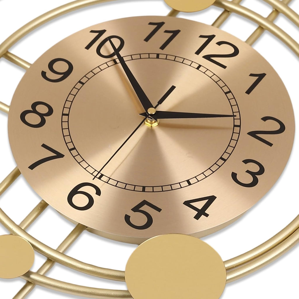 Wall Clock with Pendulum, Silent Non-Ticking Quality Quartz Battery Operated, Round Analog Large Wall Clock Kitchen