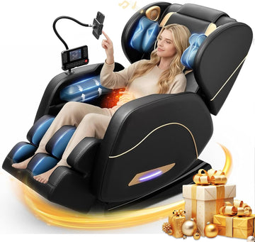 SL Track Massage Chair Full Body, Zero Gravity, Waist & Back Heat | 12 Fixed Rollers, 8 Airbag, 15 Programs, Foot