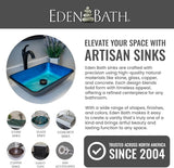 Eden Bath Caribbean Wave Round Glass Sink Bowl Bathroom Vessel Sink for Vanity Top