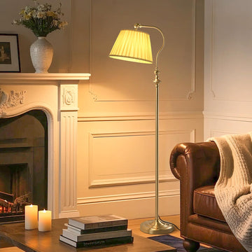Gold Brass Brushed Floor Lamp, Remote and Bluetooth Dimming