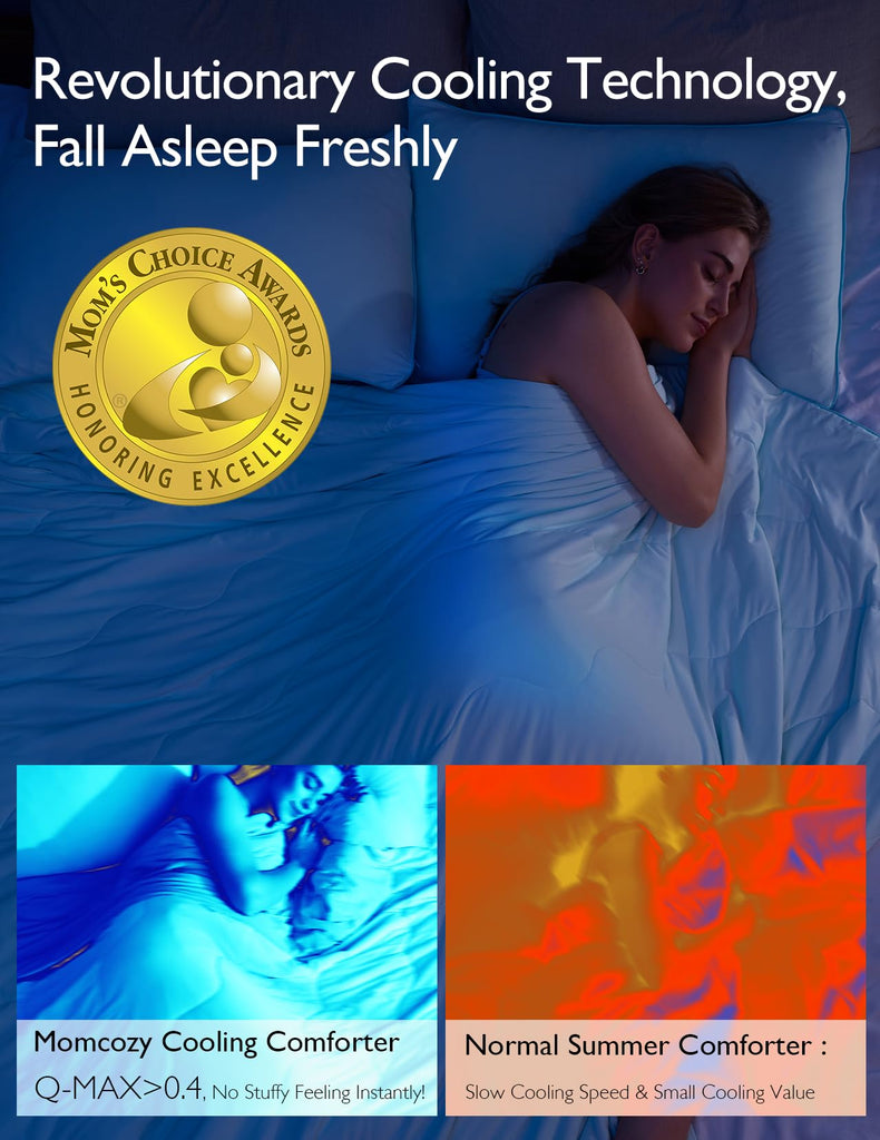 Life CoolMurm Cooling Comforter for Hot Sleepers, Full/Queen 90"x90" Soft Breathable Pregnancy Cooling Blanket