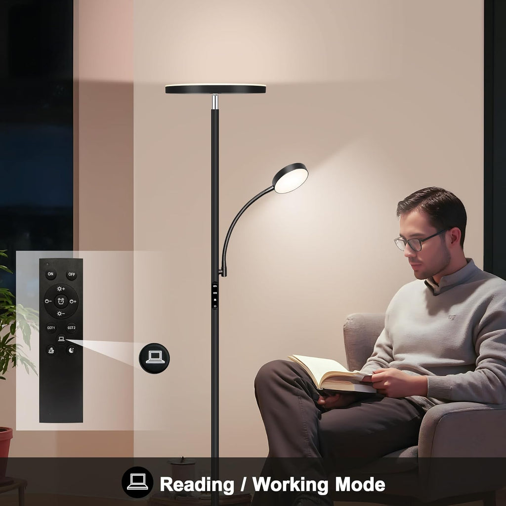 Floor Lamp-42W/4200LM Super Bright Floor Lamp,Dimmable 2-in-1 LED Floor Lamp