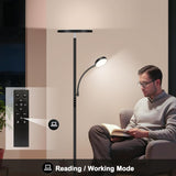 Floor Lamp-42W/4200LM Super Bright Floor Lamp,Dimmable 2-in-1 LED Floor Lamp
