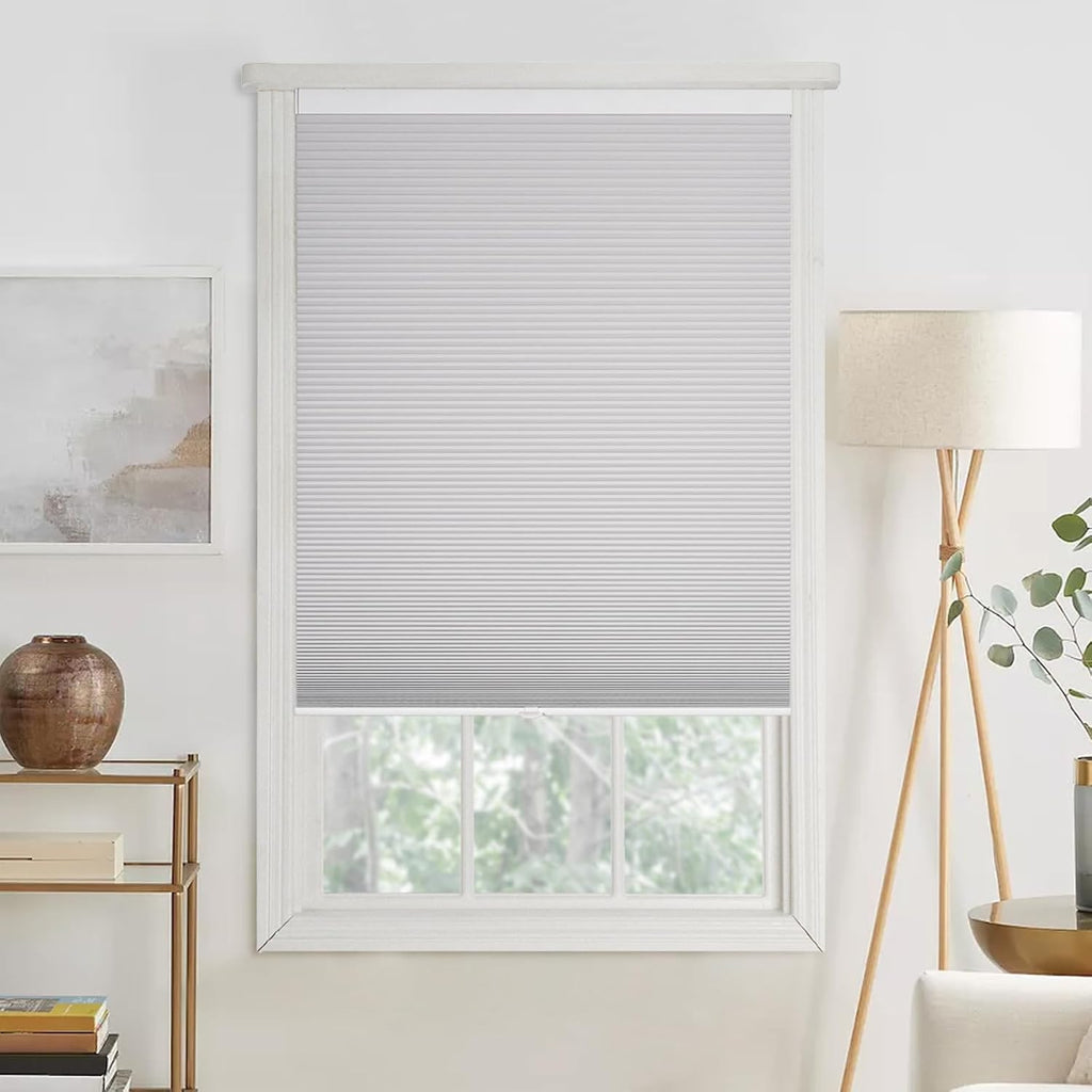 Cordless Blackout Cellular Shades, Grey, 22x64