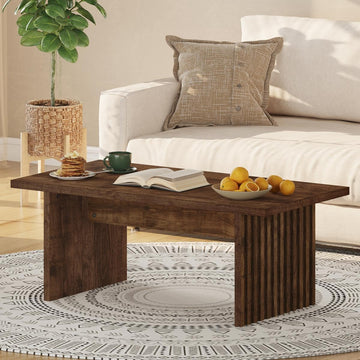 Coffee Table, Farmhouse Wood Center Table, Rectangle Mid-Century Living Room Tables