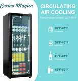 4.8 Cu.Ft Beverage Refrigerator, 155 Can Mini Fridge with Freeze with Glass Door
