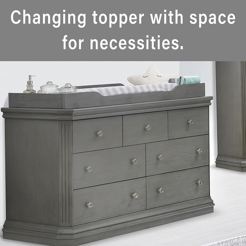 Changing Table Topper for Dresser, Dressing and Diaper Changing Solution for Baby Dresser, Nursery Furniture-Stone