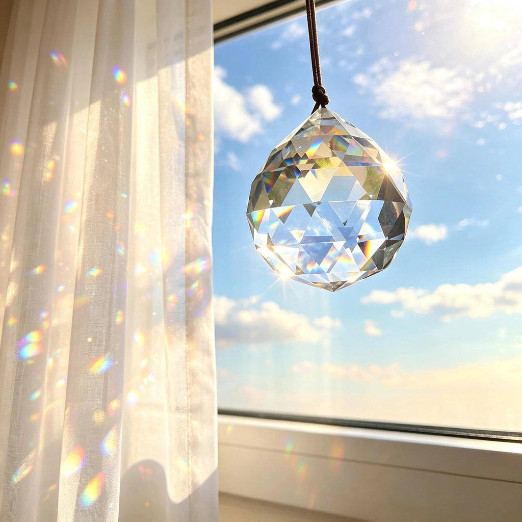 50mm Clear Crystal Ball Prism Suncatchers for Window Hanging - Rainbow Maker Prisms Sun Catchers Indoor Window