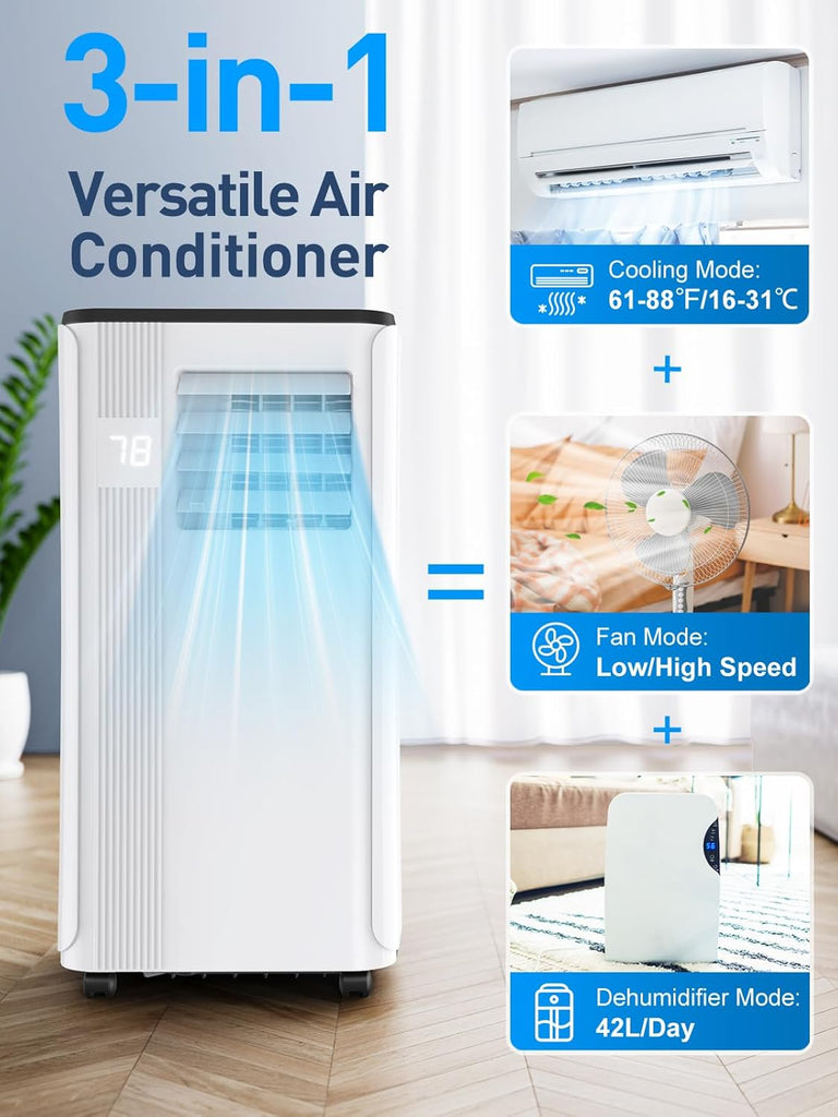 Portable Air Conditioners - 2026 Upgraded 10000 BTU Portable AC for Room up to 450 Sq. Ft