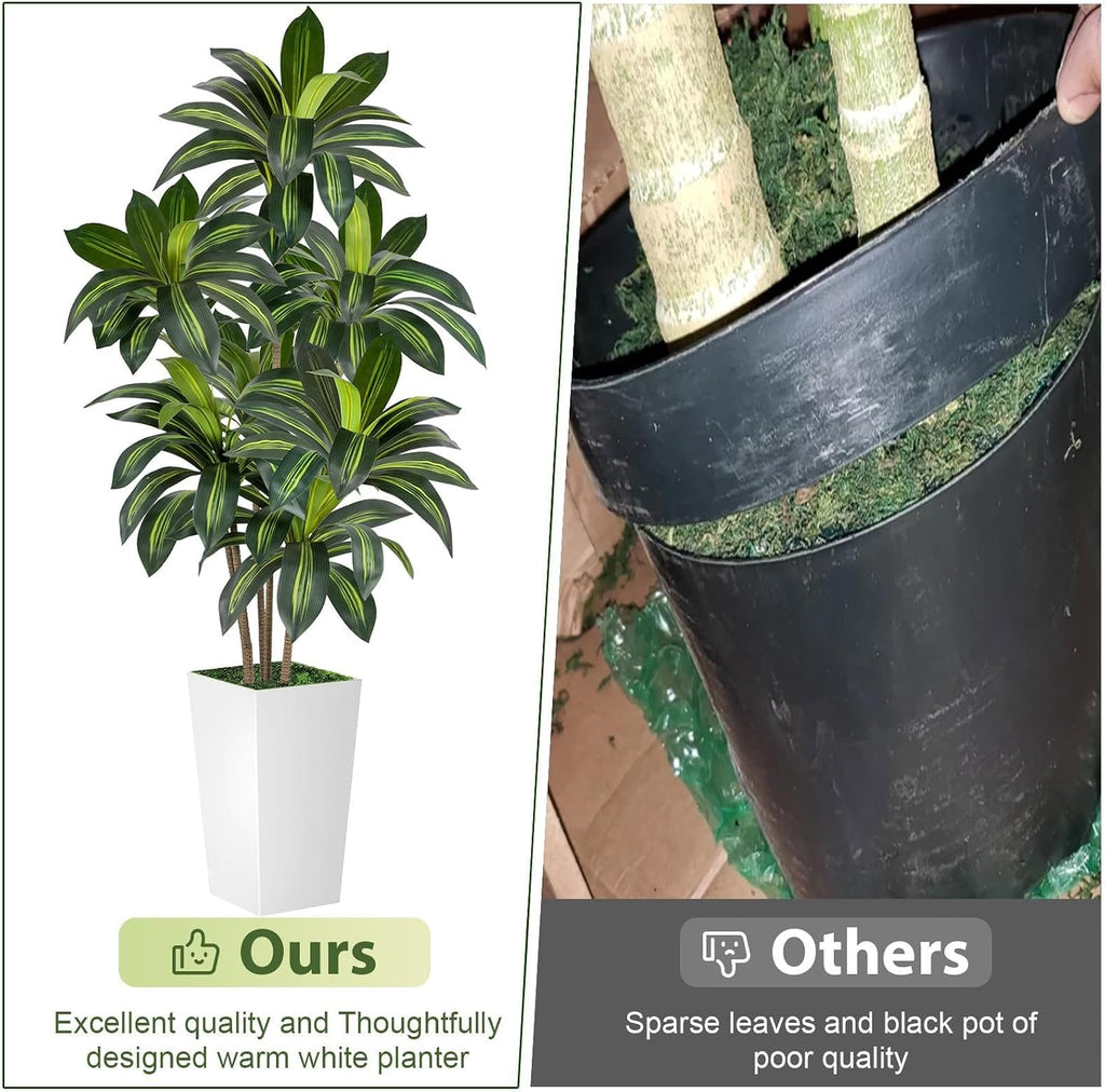Artificial Dracaena Tree 6FT Tall, Faux Dracaena Tree Indoor, Fake Yucca Plant Potted, Tropical Floor Plant with