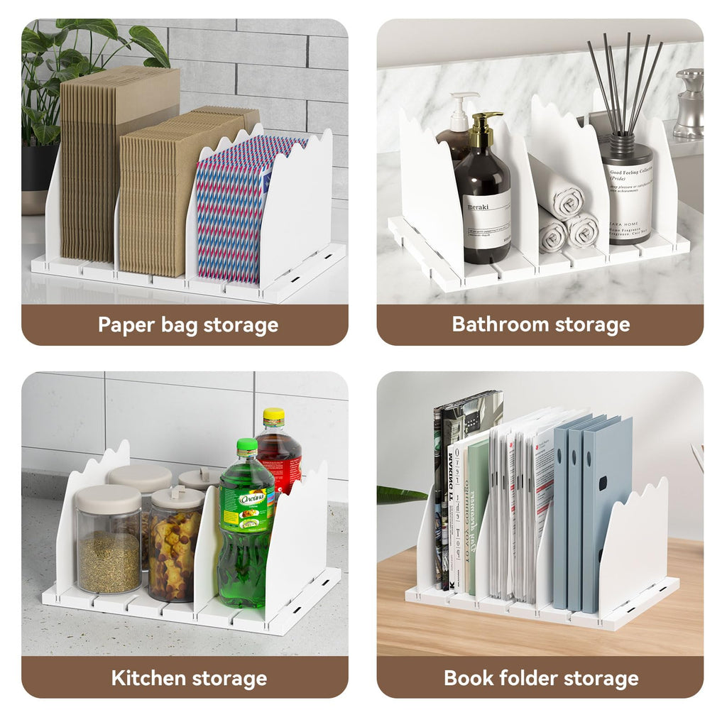 Adjustable Shelf Dividers for Closet, Purse Organizers for Bag, White