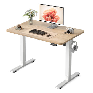 40" Small Electric Standing Desk Height Adjustable Desk, Maple