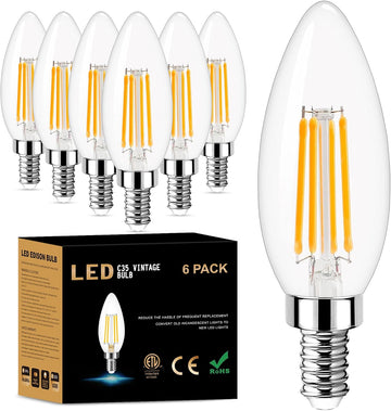 E12 LED Bulb Dimmable, Candelabra LED Bulb 40W Equivalent, 3000K Warm White, B11 B10 Type B LED Light Bulbs 4W